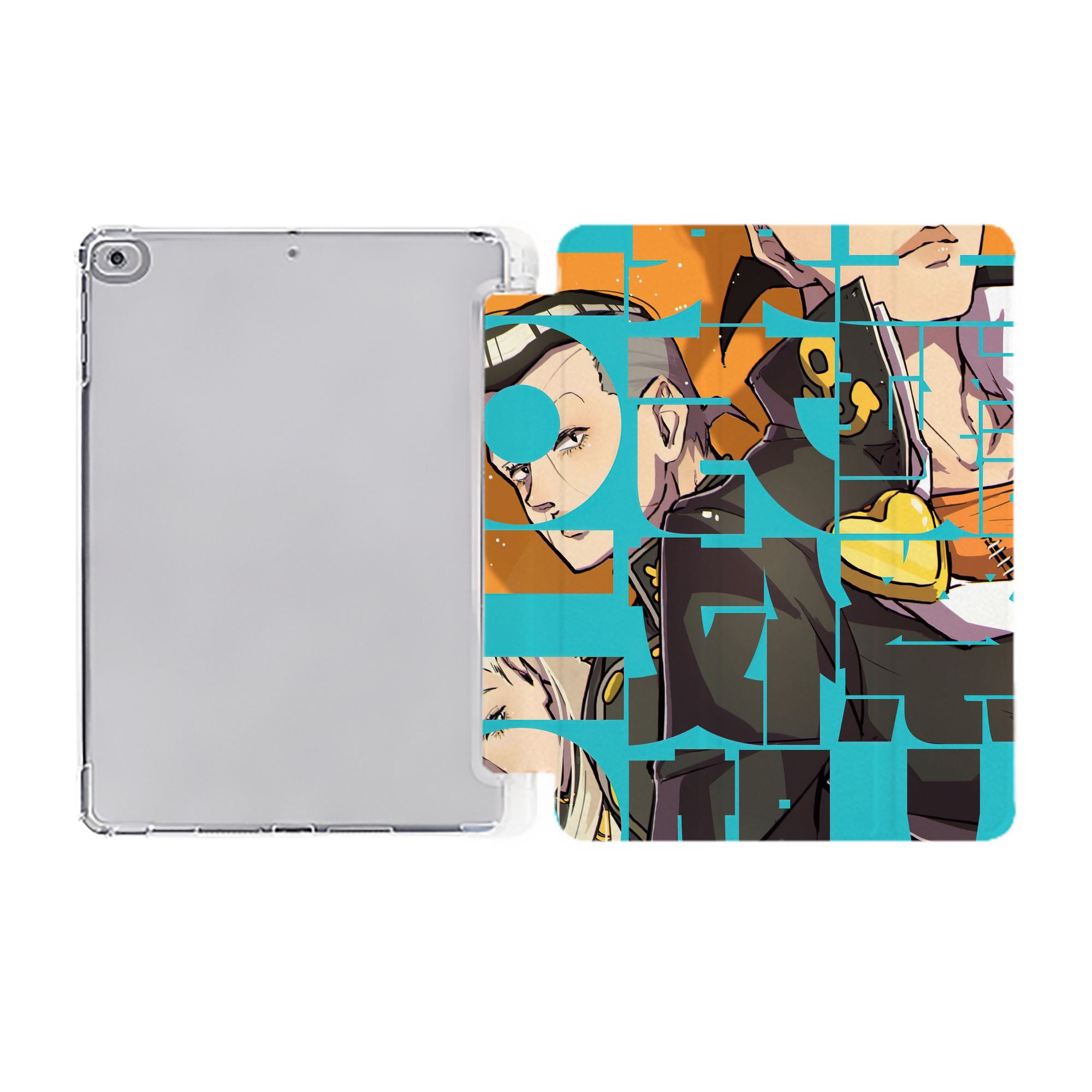 （画像用） ジョジョの奇妙な冒険 JoJo's Bizarre Adventure IPad ケース ペン収納付き 三つ折りスタンド PUレザー×シリコン 対応機種9.5/10.5/10.9インチ